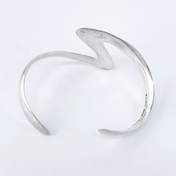 Vintage OuiSi Mexico Taxco TS-01 Sterling Silver 925 Zigzag Cuff Bracelet 6" - Picture 4 of 10